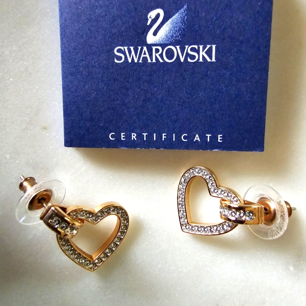 Swarovski Heart stud earrings